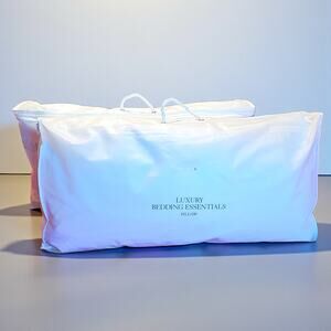 Restoration Hardware Luxury Bedding King All-Down Pillow Pair Firm Support New